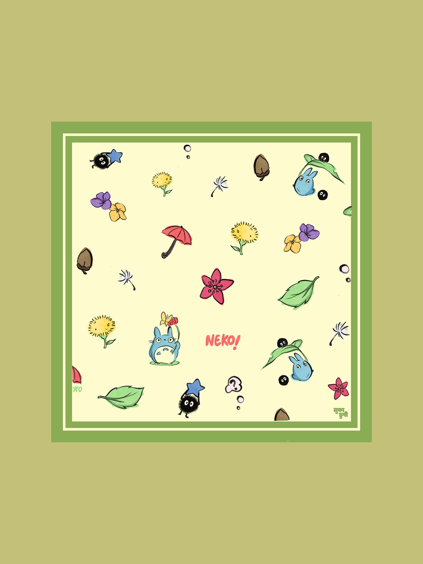 Whimsey garden Satin Bandana
